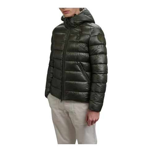 Piumino Uomo Adams, con cappuccio, impunture orizzontali e full zip
